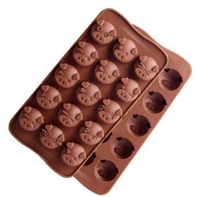 15 Emoticons Cute Little Pig Head Silicone Chocolate Mold Candy Fondant Cake Baking Mold Diy