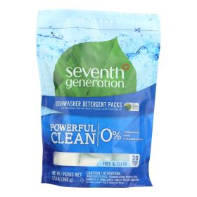 Seventh Generation Automatic Dishwasher Detergent Packs - Free and Clear - 20 ct - Case of 12