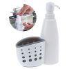 2 In 1 Soap Dispenser Storage Box Liquid Detergent Bottle Sponge Drainboard Soap Holder For Bathroom Kitchen