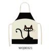 1pcs Kitchen Apron Cute Cat Printed Sleeveless Cotton Linen Aprons For Men Women Home Cleaning Tools