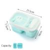 1360ml Silicone Collapsible Lunch Box 3Grid Lunch Bento Box Large Capacity Bowl Outdoor Portable Picnic Camping Folding Lunchbox