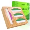 Ziplock Bag Organizer for Drawer; Bamboo Baggie Organizer; Plastic Wrap Dispenser with Cutter; Storage Bag Organizer Suitable Gallon; Quart; Sandwich&